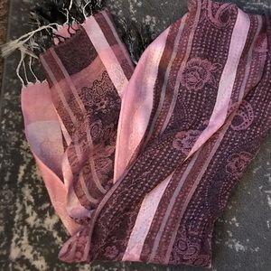 Black and pink with roses scarf